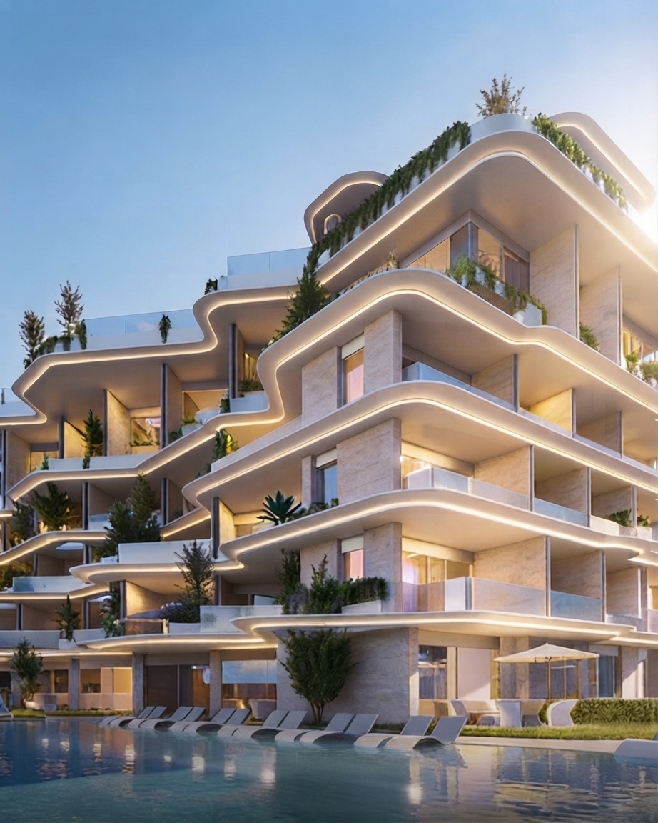 Maison Marée residences overlooking the sea and marina in Kaslik, Lebanon